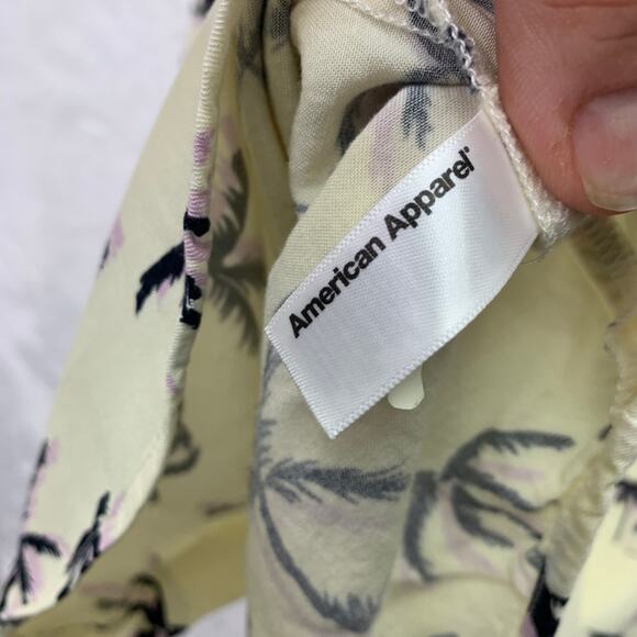 VTG American Apparel Mens Large Las Vegas Purple Black Palm Tree Button Up Shirt - Picture 8 of 8